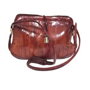 Vintage Oxblood Eelskin Shoulder Bag Korea